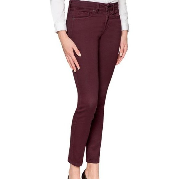 NYDJ Legging 5 Pocket Skinny Sculpting Legging Jeans In Deep Currant Sz 8 - Picture 1 of 6